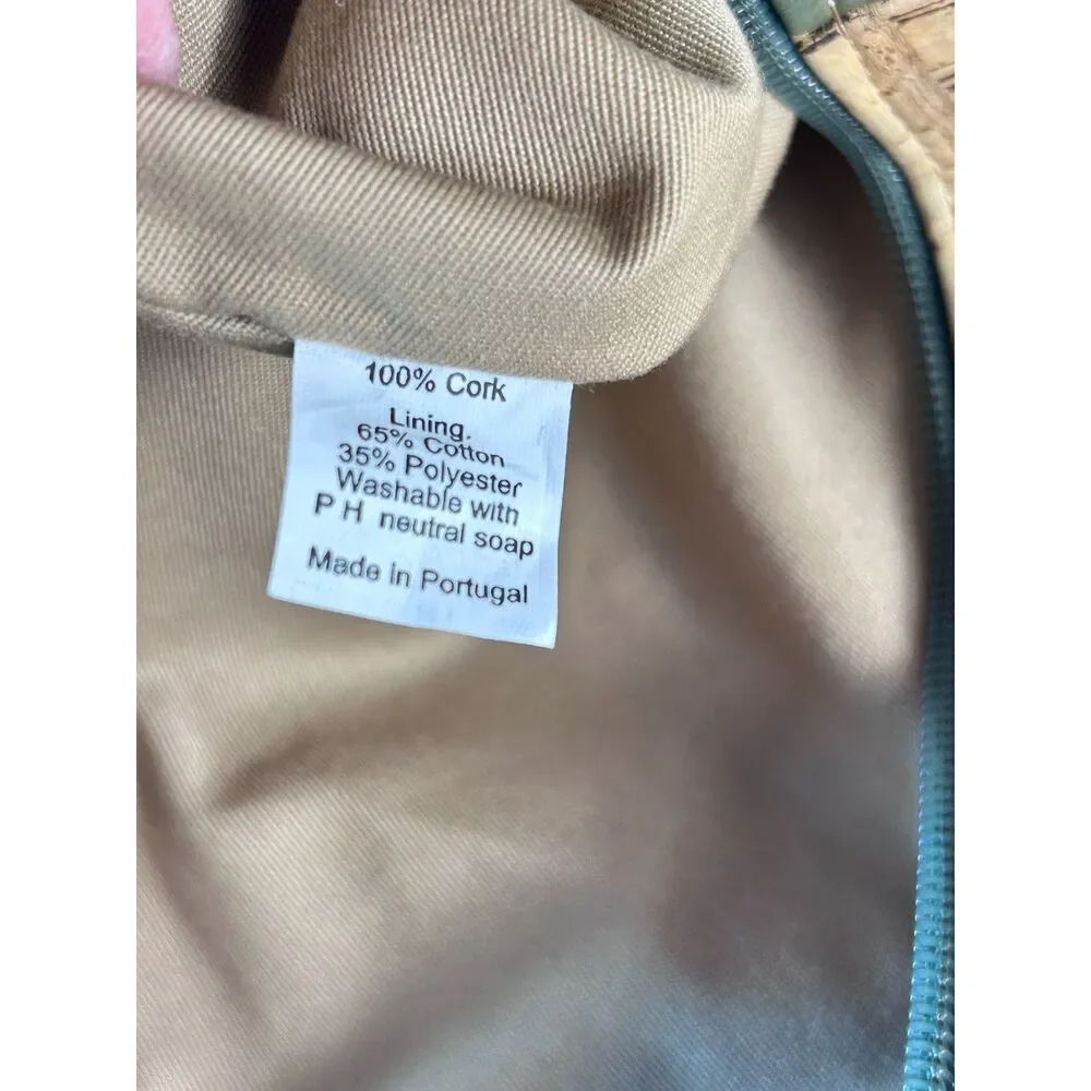 Portuguese Tan Olive Green 100% Natural Cork Convertible Sling Backpack